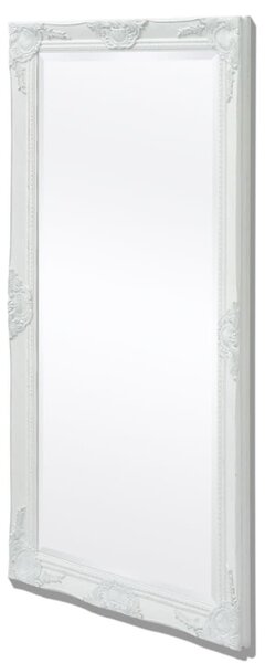 Specchio da Parete Stile Barocco 120x60 cm Bianco