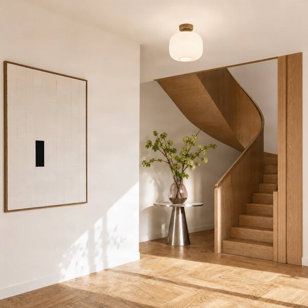 Plafoniera soffitto Evey NOLA, dimmerabile, Bianco / Opale, Soggiorno / Sala da pranzo, Vetro, Scandinavo, Plafoniera