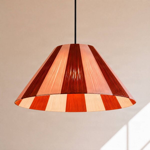 Lampada a sospensione Suly Lindby, dimmerabile, Rosso, Soggiorno / Sala da pranzo, Tessuto / Stoffa / Seta, Giovanile, Lampada a sospensione