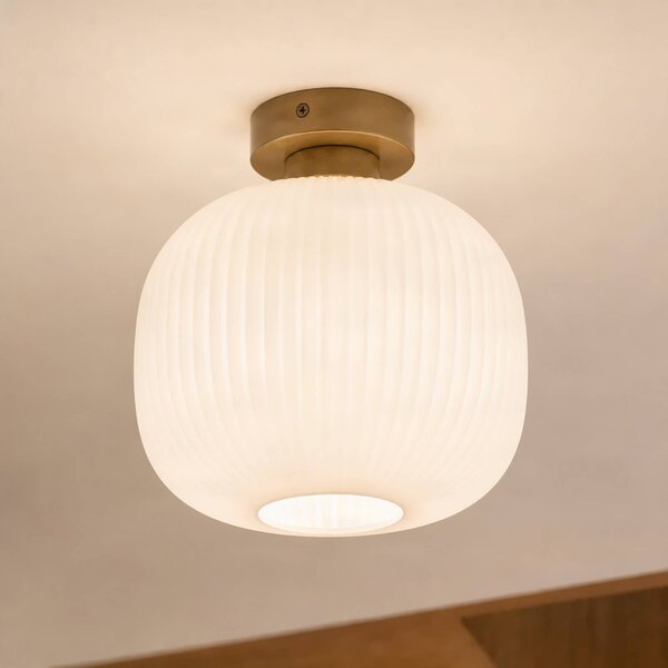 Plafoniera soffitto Evey NOLA, dimmerabile, Bianco / Opale, Soggiorno / Sala da pranzo, Vetro, Scandinavo, Plafoniera