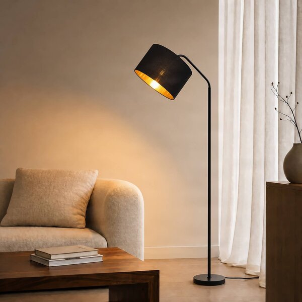 Lampada da terra Siovan Lindby, Nero, Soggiorno / Sala da pranzo, Metallo, Moderno, Lampada da terra