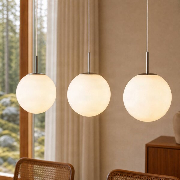 Lampada a sospensione Marike Lindby, dimmerabile, Bianco / Opale, Soggiorno / Sala da pranzo, Vetro, Moderno, Lampada a sospensione