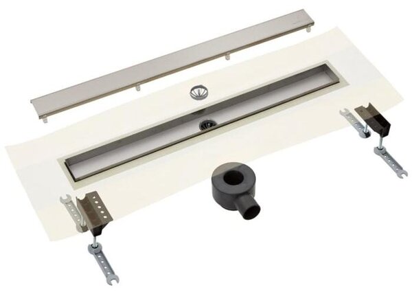 Kit completo di scarico per doccia, griglia da 90 cm con copertura Zero
