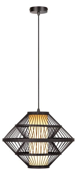 Lucide Lampada a sospensione PASQUINO, dimmerabile, Nero, Soggiorno / Sala da pranzo, Legno, Lampada a sospensione