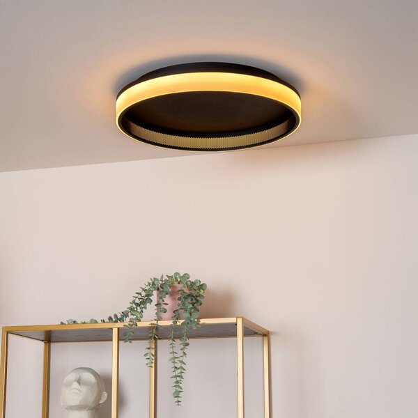 Lucide Plafoniera soffitto ESTREJA, dimmerabile, Nero, Soggiorno / Sala da pranzo, Metallo, Moderno, Plafoniera