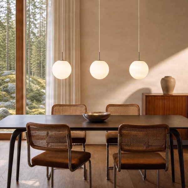 Lampada a sospensione Marike Lindby, dimmerabile, Bianco / Opale, Soggiorno / Sala da pranzo, Vetro, Moderno, Lampada a sospensione