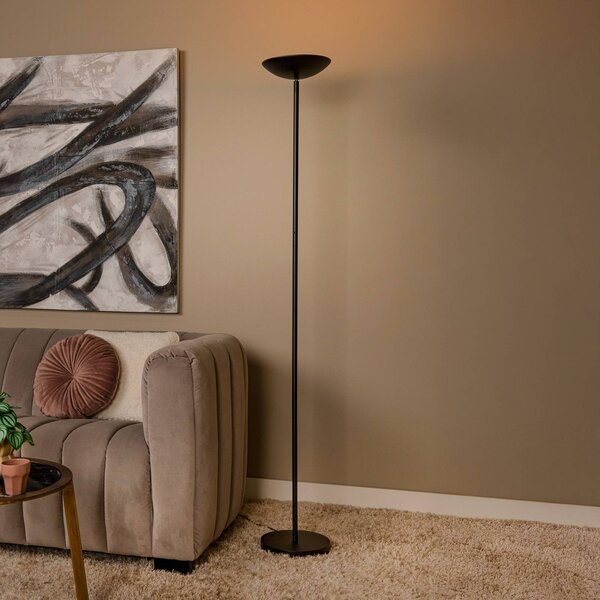 Lucide Lampada da terra con luce lettura ZENITH, dimmerabile, Nero, Soggiorno / Sala da pranzo, Metallo, Moderno, Lampada da terra