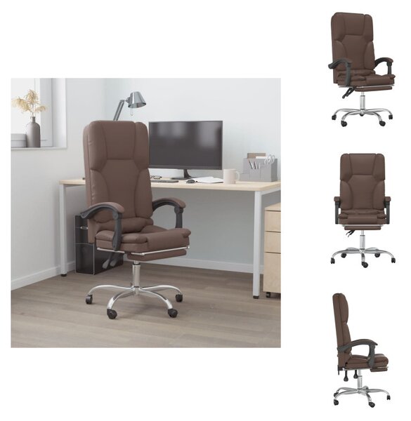 VidaXL Sedia da ufficio con funzione massaggio in Pelle finta marrone - Sedie da ufficio