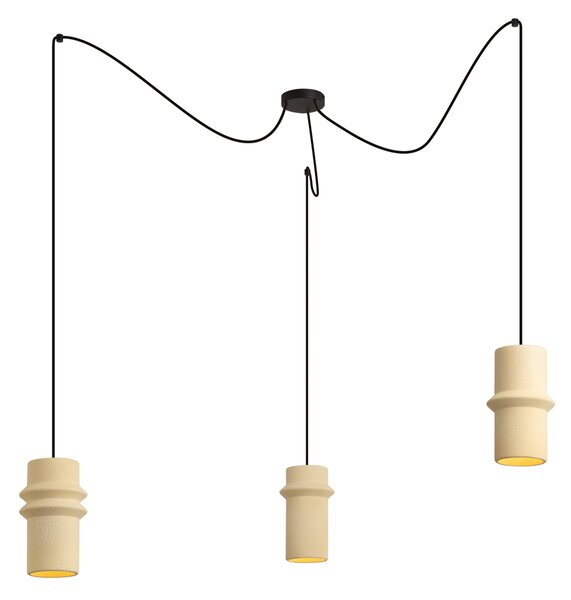 Lampada a sospensione retrò beige a 3 luci - Monti