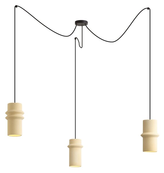 Lampada a sospensione retrò beige a 3 luci - Monti