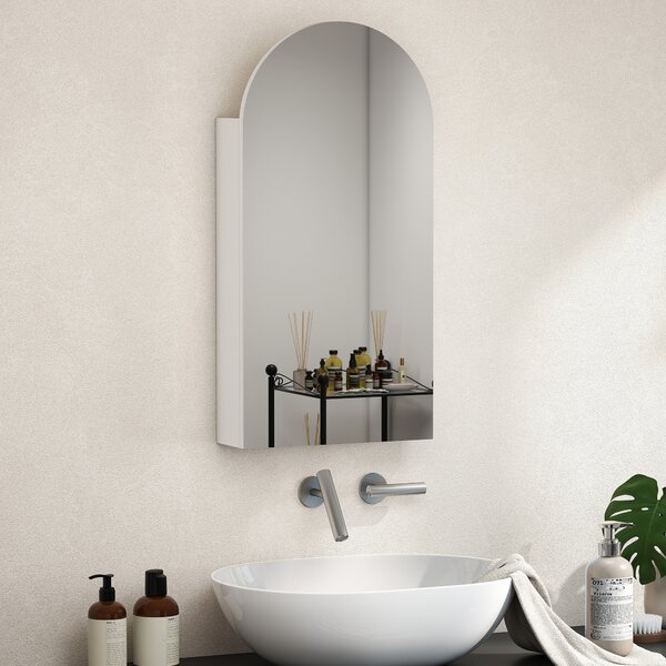 HOMCOM Armadio da Bagno con Specchio e Ripiani in Vetro Regolabili, Bianco | Aosom Italy