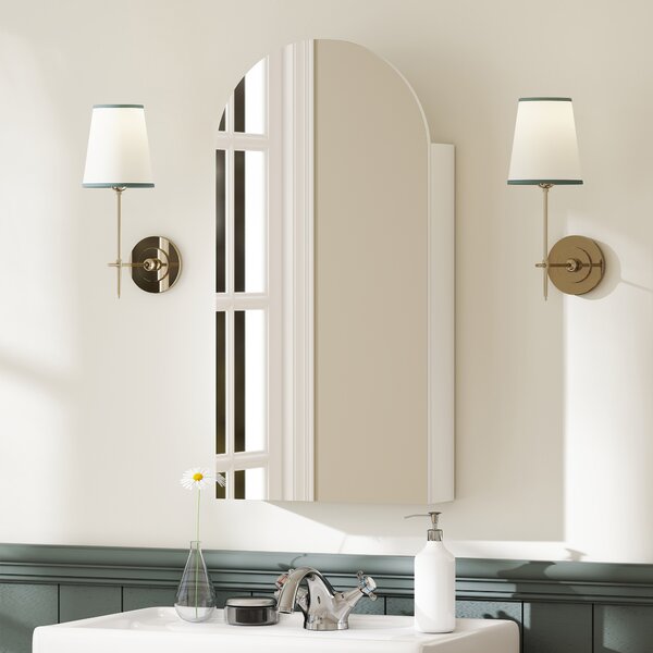 HOMCOM Armadio da Bagno con Specchio e Ripiani in Vetro Regolabili, Bianco | Aosom Italy