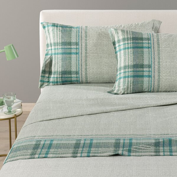 Completo Lenzuola PIAZZA E MEZZA Cottage GIADA Cotone Caleffi