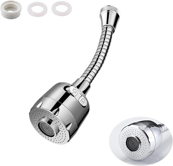 Rubinetto da cucina - 20 cm - Rubinetto girevole a 360 gradi - Adatto per cucina e bagno - Disponibile in due modalità - Accessori per lavello