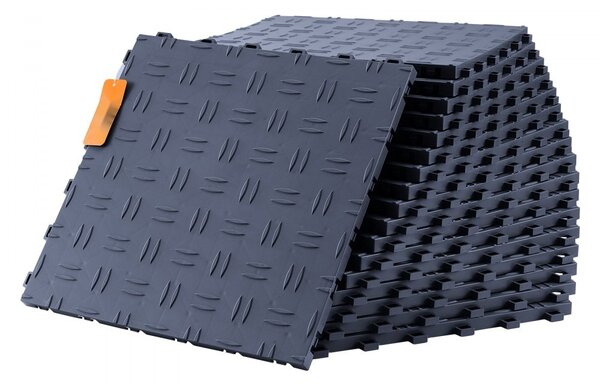 Accessori per pavimenti per garage - Set di pavimenti industriali 50 pezzi, 305 x 305 x 13,4 mm, pavimento per garage con texture bifacciale antiscivolo - Ideale per garage, cantine, officine di riparazione - Grigio grafite