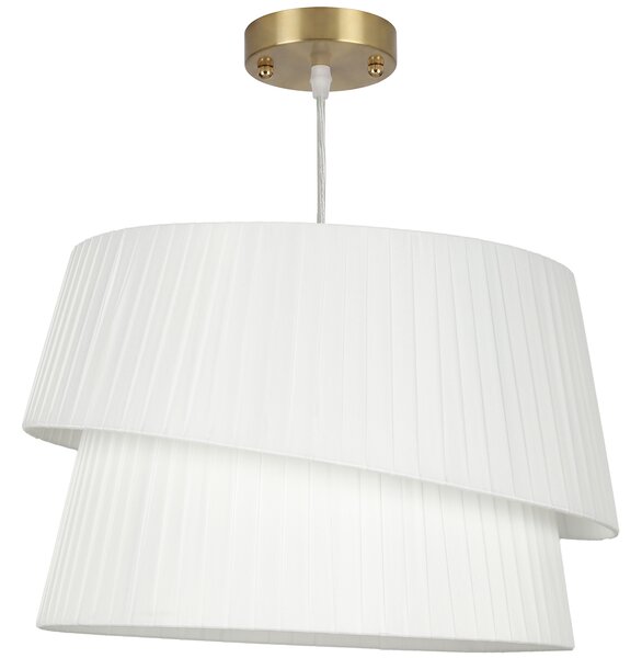 HOMCOM Lampada a Sospensione con Paralume Doppio e Altezza Regolabile, Bianco | Aosom Italy
