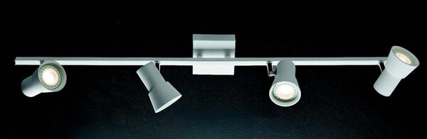 TORCIA 4 PLAFONIERA APPLIQUE BIANCO O MOKA CON LAMPADINE LED INCLUSE DIREZIONABILI