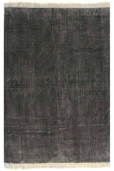 Tappeto Kilim in Cotone 160x230 cm Antracite