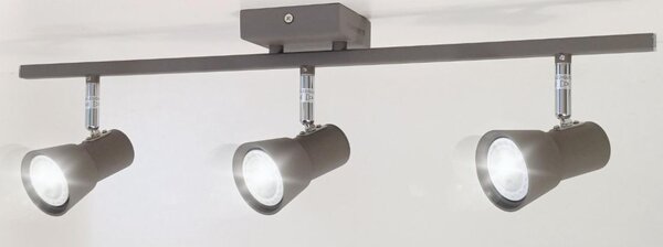TORCIA 3 APPLIQUE PLAFONIERA MOKA O BIANCA LAMPADINE LED GU10 DIREZIONABILI