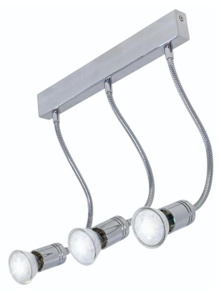 GINEVRA AP3 LED LAMPADA DA PARETE IN METALLO CROMATO CON BRACCI FLESSIBILI