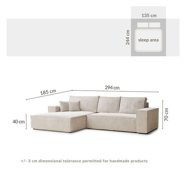 Divano angolare color rame allungabile/con contenitore (con penisola a sinistra/con chaise lounge) con rivestimento in ciniglia Maze – Maison de Rêve