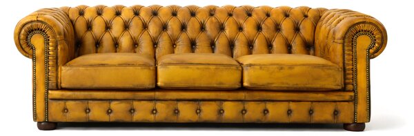 Divano Chesterfield in Pelle Primo Fiore Premium – Iconico, Finiture di Pregio