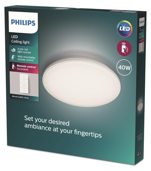 Lampada da soffitto funzionale Philips Wincel, 40 W, LED, IP20, bianca