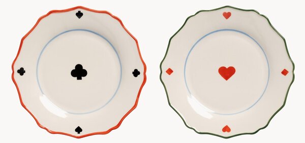 Set di 2 piatti da colazione dipinti a mano Deck