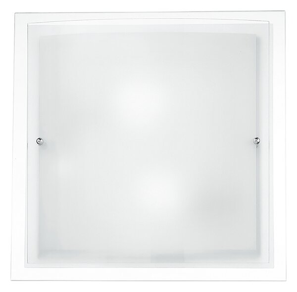 Lampadario Plafoniera Dritta Curva Ceiling Lamp Colore Bianco 60W Mis 40 x 40 cm