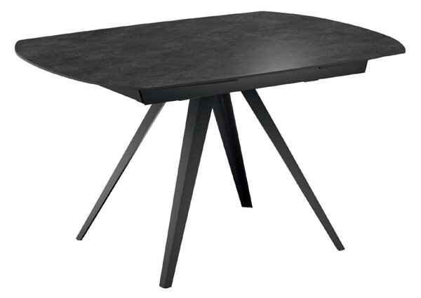 Tavolo Allungabile Kyoto 140 90x140/200x75 cm Top in Ceramica Gambe in Metallo Grigio Scuro