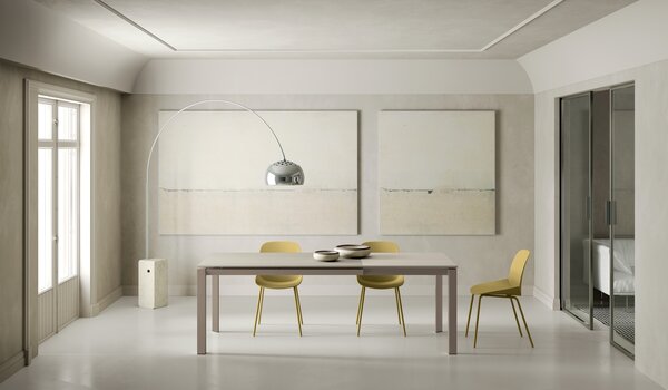Tavolo Allungabile Account 24 90x140/220x75 cm Top in Ceramica Struttura in MDF Sabbia