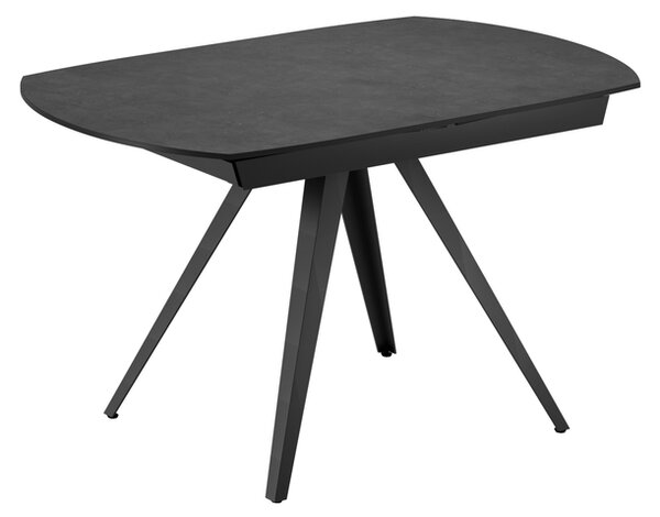 Tavolo Allungabile Kyoto 120 90x120/180x75 cm Top in Ceramica Gambe in Metallo Grigio Scuro
