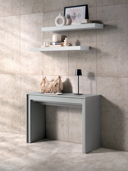 Consolle Allungabile Segmenta 110x42,5/297,5x78 cm in MDF Laccato Grigio Opaco