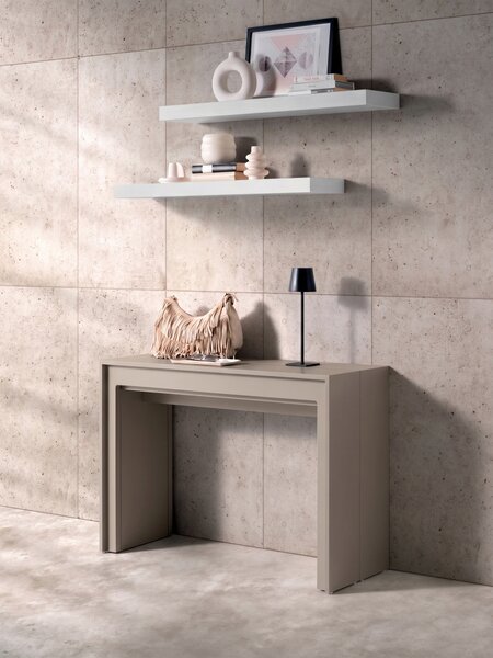 Consolle Allungabile Segmenta 110x42,5/297,5x78 cm in MDF Laccato Tortora Opaco