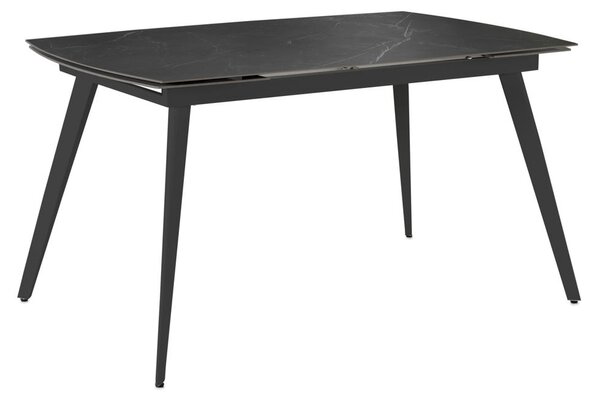 Tavolo Allungabile Nicolas 90x140/200x76 cm Top in Gres Marmo Nero