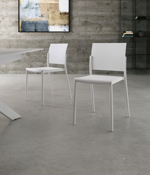 Set 4 Sedie Venus 52,5x55x81 cm in Polipropilene Bianco
