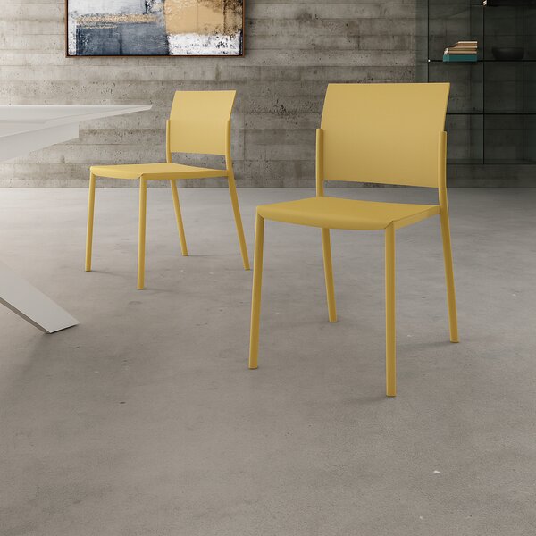 Set 4 Sedie Venus 52,5x55x81 cm in Polipropilene Senape