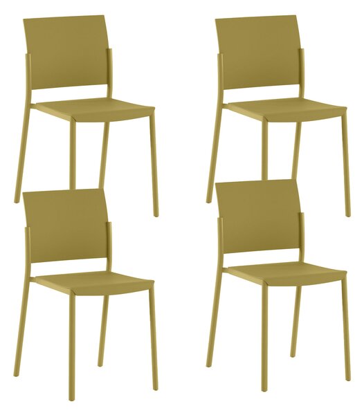 Set 4 Sedie Venus 52,5x55x81 cm in Polipropilene Senape