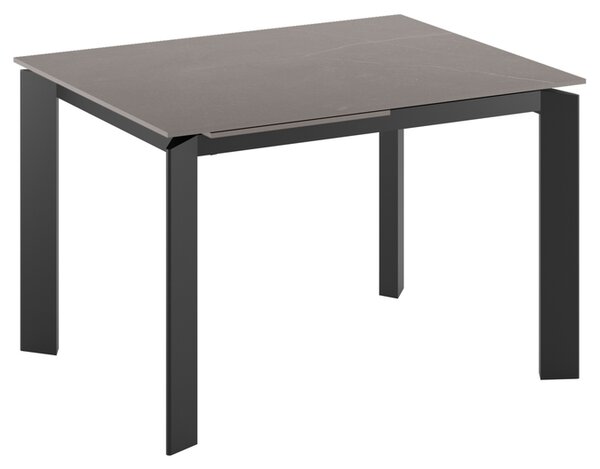 Tavolo Allungabile Frame 80x120-170x75 cm Top in Ceramica Marmo Grigio Opaco