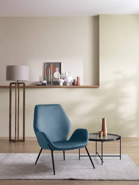 Poltrona da Salotto o da Camera Brandy 73x68x85 cm in Velluto Blu