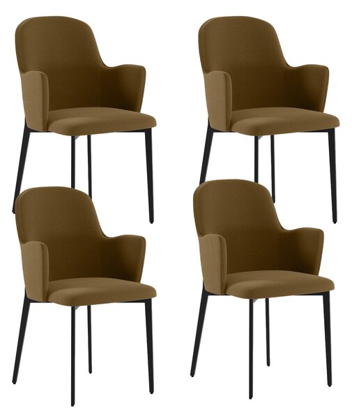 Set 4 Sedie Sophia 53,5x62,5x80 cm in Tessuto Easy-Clean Marrone