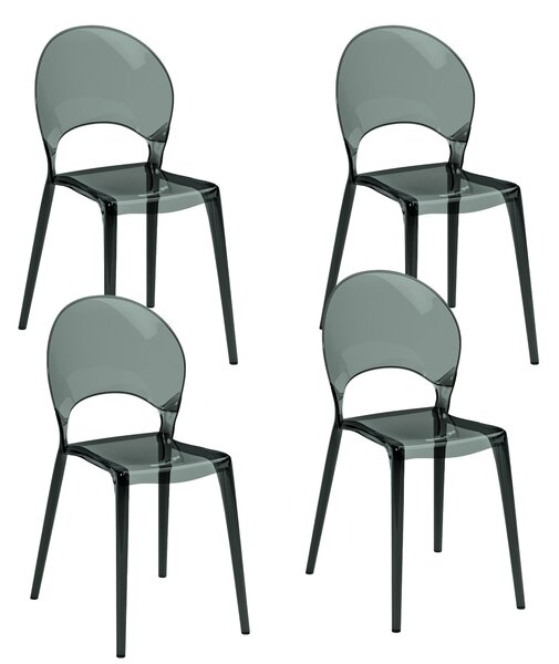 Set 4 Sedie Pearl 49,5x53x84 cm in Policarbonato Grigio