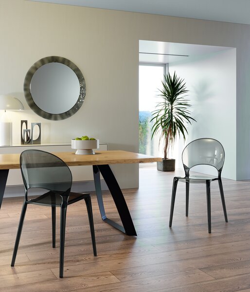 Set 4 Sedie Pearl 49,5x53x84 cm in Policarbonato Grigio