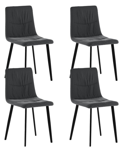 Set 4 Sedie Ariel 46x55x87,5 cm in Tessuto Easy-Clean Grigio Scuro