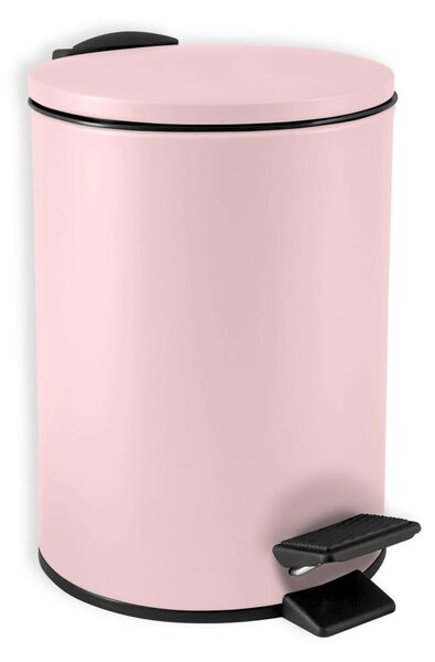 Cestino per la spazzatura rosa in acciaio con pedale 3 l Adelar – Spirella