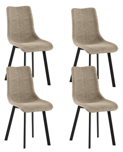 Set 4 Sedie Iris 45x56x86 cm in Tessuto Easy-Clean Beige