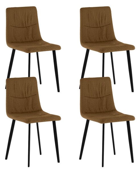 Set 4 Sedie Ariel 46x55x87,5 cm in Tessuto Easy-Clean Marrone