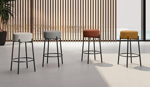 Set 2 Sgabelli Syd 41x41x67 cm in Tessuto Ruggine