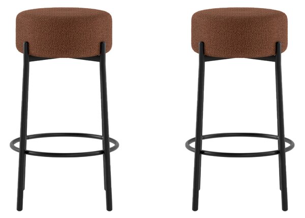 Set 2 Sgabelli Syd 41x41x67 cm in Tessuto Ruggine