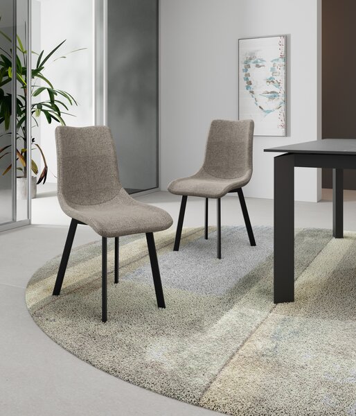 Set 4 Sedie Iris 45x56x86 cm in Tessuto Easy-Clean Beige